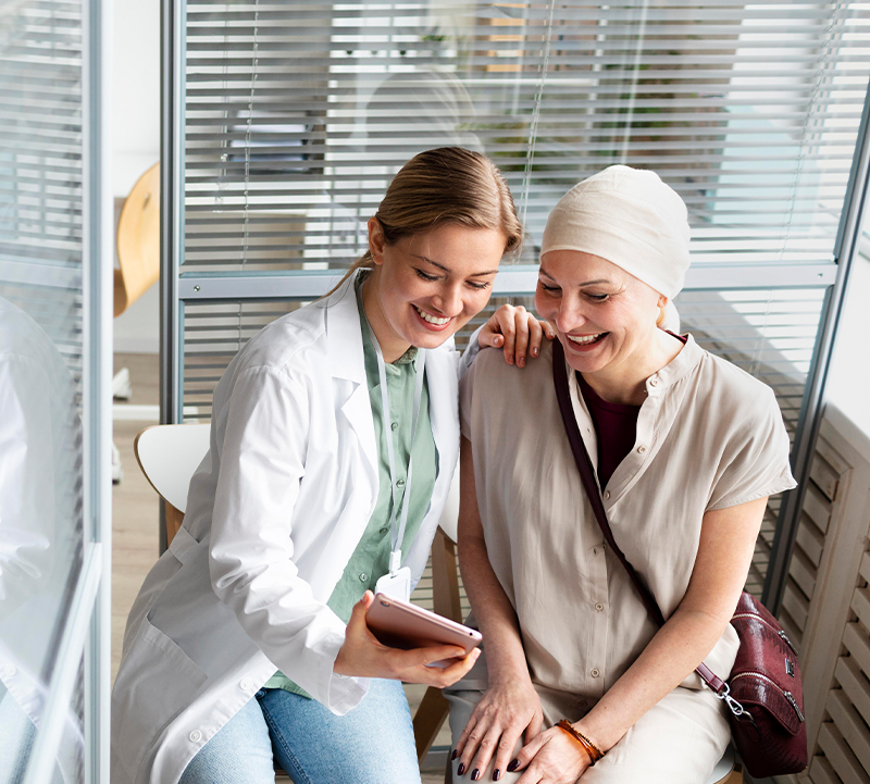 a doctor and patient at Carolina Caring